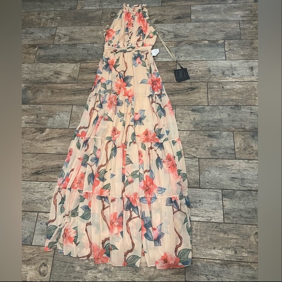 NWT Mac Duggal Ruffle Floral Chiffon Gown - Picture 2 of 7